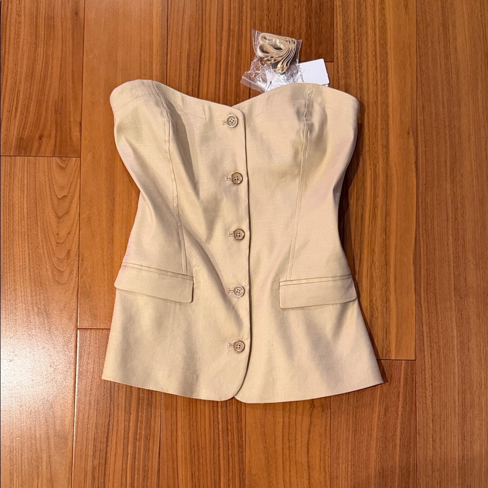 Guess Cream Strapless Women's Blazer